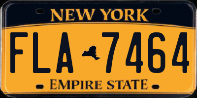 NY license plate FLA7464