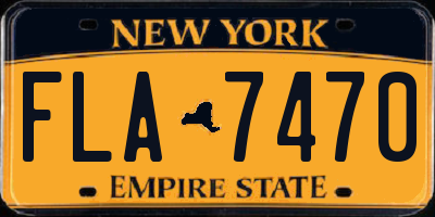 NY license plate FLA7470