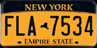 NY license plate FLA7534