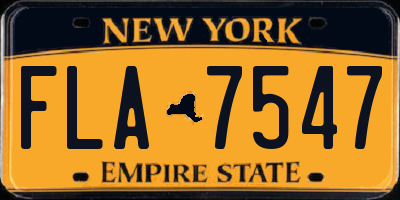 NY license plate FLA7547