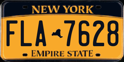 NY license plate FLA7628