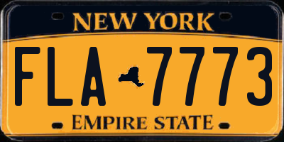 NY license plate FLA7773