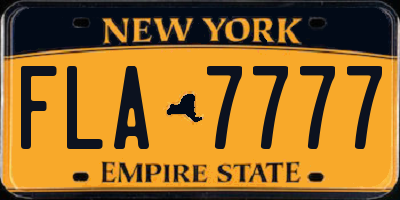 NY license plate FLA7777