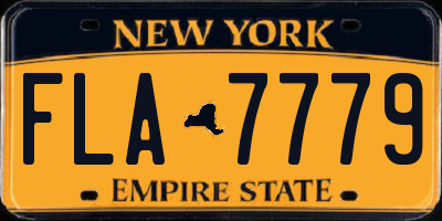 NY license plate FLA7779