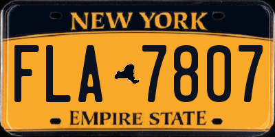 NY license plate FLA7807