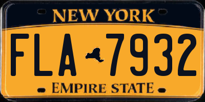 NY license plate FLA7932