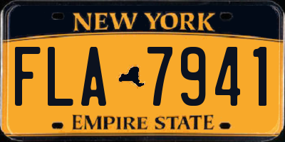 NY license plate FLA7941