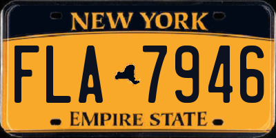 NY license plate FLA7946