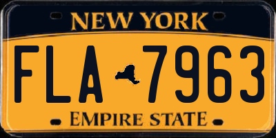 NY license plate FLA7963
