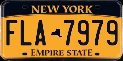 NY license plate FLA7979