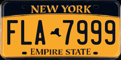 NY license plate FLA7999