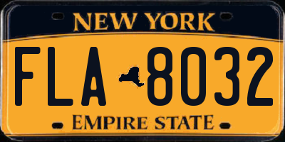 NY license plate FLA8032