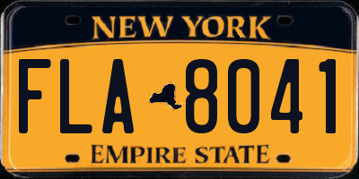 NY license plate FLA8041