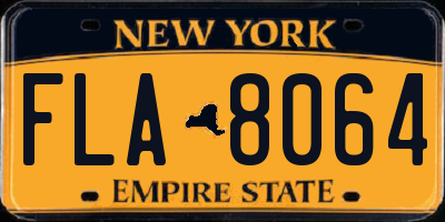NY license plate FLA8064
