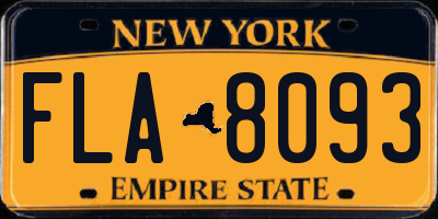 NY license plate FLA8093