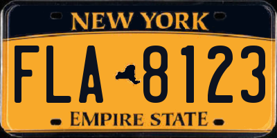 NY license plate FLA8123