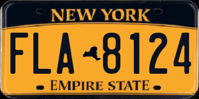 NY license plate FLA8124