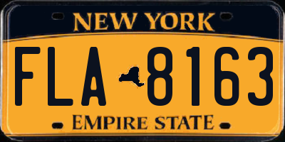 NY license plate FLA8163