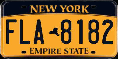 NY license plate FLA8182