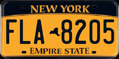 NY license plate FLA8205