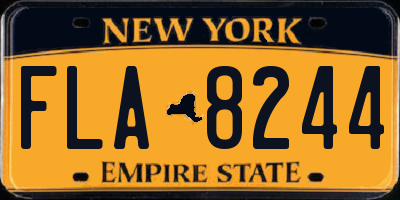 NY license plate FLA8244