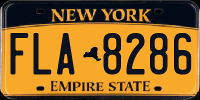 NY license plate FLA8286