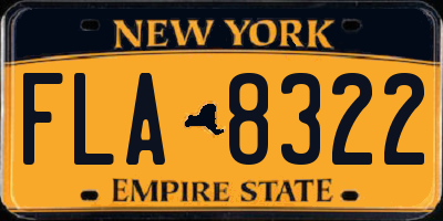 NY license plate FLA8322