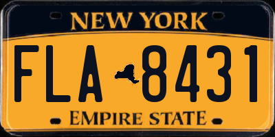 NY license plate FLA8431