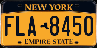 NY license plate FLA8450