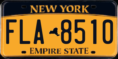 NY license plate FLA8510