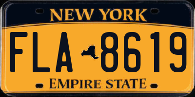 NY license plate FLA8619