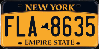NY license plate FLA8635