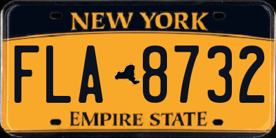 NY license plate FLA8732