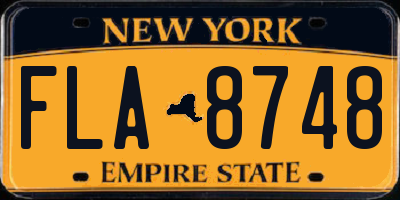 NY license plate FLA8748