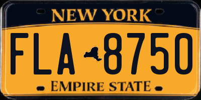 NY license plate FLA8750