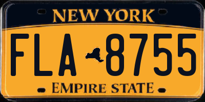 NY license plate FLA8755