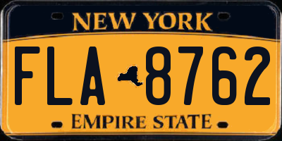 NY license plate FLA8762