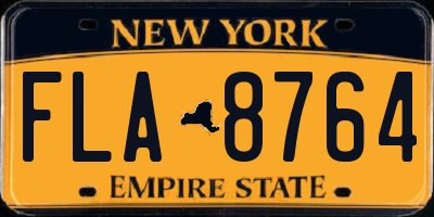 NY license plate FLA8764