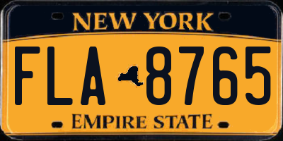 NY license plate FLA8765