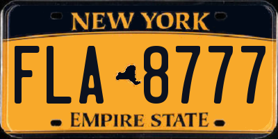 NY license plate FLA8777