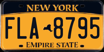 NY license plate FLA8795