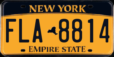 NY license plate FLA8814