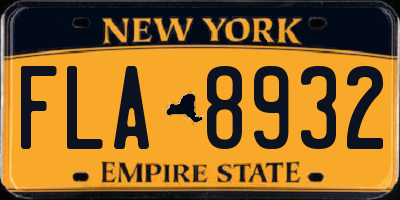 NY license plate FLA8932