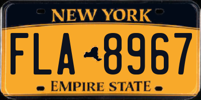 NY license plate FLA8967