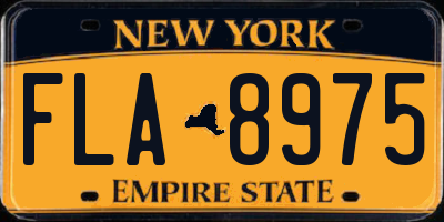 NY license plate FLA8975