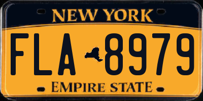 NY license plate FLA8979