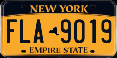NY license plate FLA9019