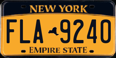 NY license plate FLA9240