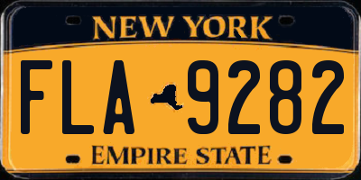 NY license plate FLA9282