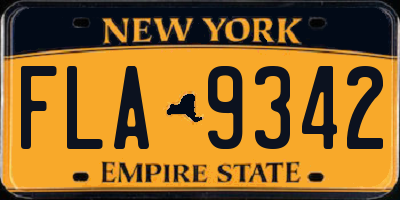 NY license plate FLA9342